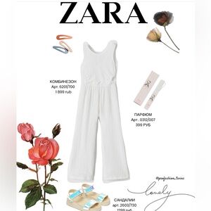 Zara Girl’s White Jumpsuit, size 10